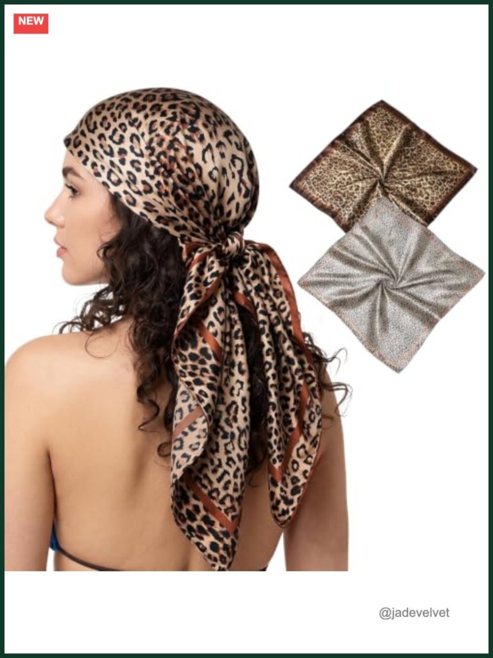 2 Pack Satin Like Hair Scarf Bandana Head Wraps for Women, 35x35